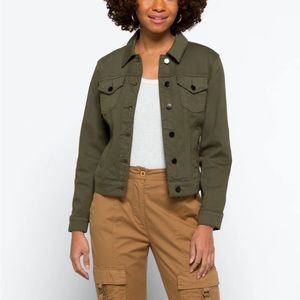 Prosperity olive green denim jacket